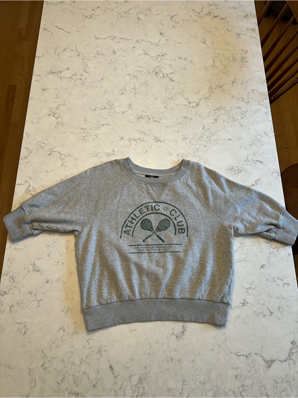 PAIGE Gray Short-Sleeved Athletic Club Sweatshirt for Women